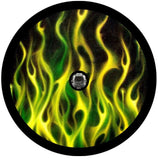 Yellow Fire Flames Spare Tire Cover