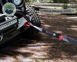 Tow Strap 20,000 lb 2 Inch x 30 Foot Gray With Black Ends & Storage Bag Overland Vehicle Systems