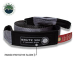Tow Strap 30,000 lb 3 Inch x 30 foot Gray With Black Ends & Storage Bag Overland Vehicle Systems
