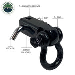 Receiver Mount Recovery Shackle 3/4 Inch 4.75 Ton With Dual Hole Black Universal Overland Vehicle Systems