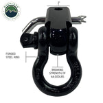 Receiver Mount Recovery Shackle 3/4 Inch 4.75 Ton With Dual Hole Black Universal Overland Vehicle Systems