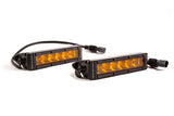 6 Inch LED Light Bar Single Row Straight SS6 Amber Driving Light Bar Pair Diode Dynamics