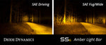 6 Inch LED Light Bar Single Row Straight SS6 Amber Wide Light Bar Pair Diode Dynamics