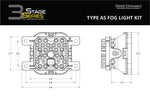 SS3 LED Fog Light Kit for 2021 Ford Bronco (w/ Standard Bumper), Yellow SAE/DOT Fog Sport Diode Dynamics