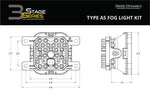 SS3 LED Fog Light Kit for 2021 Ford Bronco (w/ Standard Bumper), Yellow SAE/DOT Fog Pro Diode Dynamics