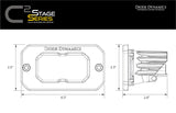 Stage Series 2 Inch LED Pod, Sport Yellow Fog Flush ABL Pair