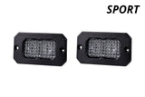 Stage Series 2 Inch LED Pod, Sport White Flood Flush WBL Pair