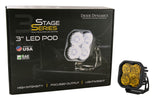 SS3 LED Pod Max Yellow SAE Fog Standard Single Diode Dynamics