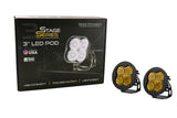 SS3 LED Pod Max Yellow SAE Fog Round Pair Diode Dynamics