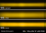 SS3 LED Pod Max Yellow SAE Fog Round Pair Diode Dynamics