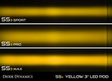 SS3 LED Pod Max Yellow SAE Fog Angled Pair Diode Dynamics