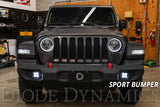 SS3 LED Fog Light Kit for 2020-2021 Jeep Gladiator White SAE/DOT Fog Sport w/ Backlight Type MR Bracket Kit Diode Dynamics