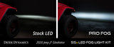 SS3 LED Fog Light Kit for 2020-2021 Jeep Gladiator White SAE/DOT Fog Sport w/ Backlight Type MR Bracket Kit Diode Dynamics