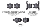 SS3 LED Fog Light Kit for 2020-2021 Jeep Gladiator White SAE/DOT Driving Pro w/ Backlight Type MR Bracket Kit Diode Dynamics