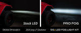 SS3 LED Fog Light Kit for 2020-2021 Jeep Gladiator White SAE/DOT Fog Pro w/ Backlight Type MR Bracket Kit Diode Dynamics