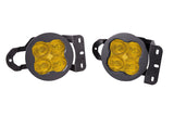 SS3 LED Fog Light Kit for 2020-2021 Jeep Gladiator Yellow SAE/DOT Fog Sport w/ Backlight Type MS Bracket Kit Diode Dynamics