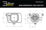 SS3 LED Fog Light Kit for 2009-2012 Ram 1500 Yellow SAE/DOT Fog Sport w/ Backlight Diode Dynamics