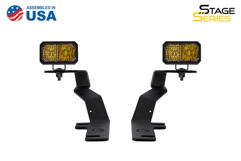 Stage Series 2 Inch LED Ditch Light Kit for 2015-2020 Ford F-150, Pro Yellow Combo