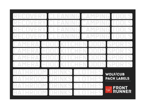 WOLF/CUB PACK CAMPSITE ORGANIZING LABELS - BY FRONT RUNNER